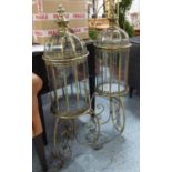 ORANGERY LANTERNS ON STANDS, a pair, French provincial inspired, 120cm H.