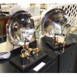 INSPECTION LAMPS, a pair, steam punk inspired design, 39cm H.