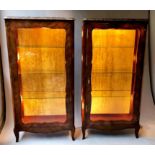 VITRINES, a pair, early 20th century French Kingwood, transitional style, glazed door,