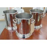 CHAMPAGNE BUCKETS, a set of three, stamped Louis Roederer, 23cm H.