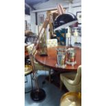 ANGLEPOISE STYLE FLOOR LAMP, coppered finish, 170cm H.