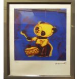 ANDY WARHOL 'Blue Drummer Panda', lithographic print, on Arches paper,