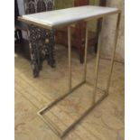 OCCASIONAL TABLES, a pair, gilt metal framed, each with a marble top, 46cm W x 59cm H.