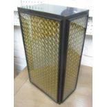 BEST AND LLOYD WALL LIGHT, bronze with brass mesh front, 36cm x 22cm x 14cm.