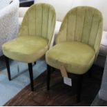 AARK SIDE CHAIRS, a pair, green and grey velvet finish, 85cm H.
