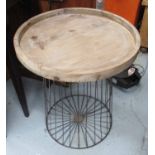 SIDE TABLE, vintage style cage base design, 60cm H.