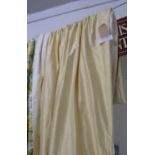 CURTAINS, two pairs, gold silk,