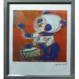 ANDY WARHOL 'Red Drummer Panda', lithographic print, on Arches paper,