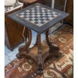 GAMES TABLE, William IV rosewood with specimen marble top, 73cm H x 49cm W.