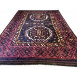 VINTAGE KILIM, 365cm x 255cm, polychrome geometric design.