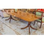 DINING TABLE, Regency design mahogany, with rounded ends,