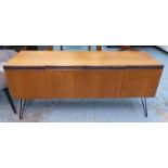 GPLAN SIDEBOARD, on later hairpin legs, 152cm x 46cm x 69cm.