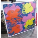 SUNDAY B MORNING 'Flowers', lithograph, 95cm x 95cm, framed.