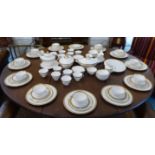 DINNER SERVICE, English fine bone China royal Doulton 'Royal gold', twelve place,