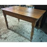 KITCHEN TABLE, late 19th century English pine,