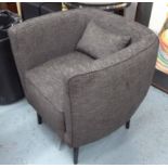 AARK TUB CHAIR, charcoal chenille finish, 78cm H.