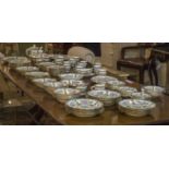 DINNER SERVICE, Chinese hand painted Canton, twelve place, seven piece.