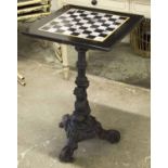 GAMES TABLE, specimen marble in black,