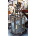 HALL LANTERN, four branch in a bronzed finish, 88cm H plus chain.
