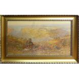 SAMUEL LAWSON BOOTH 'View of Jerusalem with Villagers Leaving the City', print in colours,
