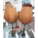 JAIPUR STYLE TABLE LAMPS, a pair, 80cm H.