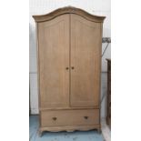 ARMOIRE, French style, wooden with drawer to base, 107cm W x 67cm D x 200cm H.