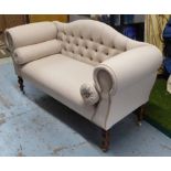 SOFA, of slight proportions, English country house style, 140cm W.