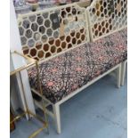 JUSTIN VAN BREDA PRINCESS BENCH, Nina Campbell fabric seat, 110cm x 65cm x 110cm H.