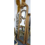 PIER MIRROR, bevelled gilded Louis XV style, 215cm x 63cm.