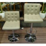 BAR STOOLS, a pair, contemporary Continental style design, 110cm H.