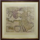 ALEXIS-HUBERT JAILLOT 'Map of the Turkish Empire', 50cm x 60cm, framed and glazed.