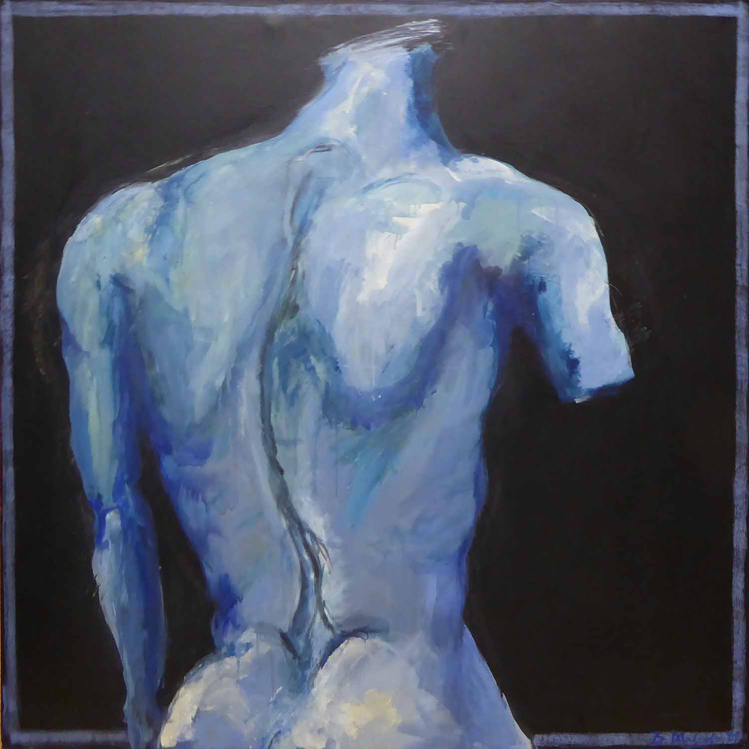 B. MALCOLM 'Male Torso', 1984, acrylic on canvas, signed and dated lower right, 122cm x 122cm.