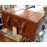 TRUNK, Campaign style leathered finish, 60cm x 36cm x 30cm.