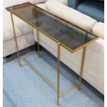 CONSOLE TABLE, 1950's French style, smoked glass top, 80cm H.