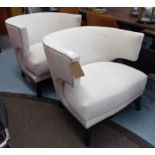ANDREW MARTIN STYLE TUB CHAIRS, a pair, 80cm H.