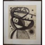 JOAN MIRO 'Composition for Maeght poster', monochromatic lithograph, 70cm x 55cm, framed and glazed.
