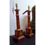 TOLEWARE STYLE TABLE LAMPS, a pair, 60cm H.
