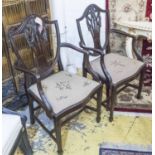 DINING CHAIRS, a set of six,