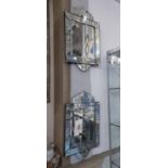 VENETIAN MIRRORS, a pair, of compact proportions, each 41cm x 65cm H.