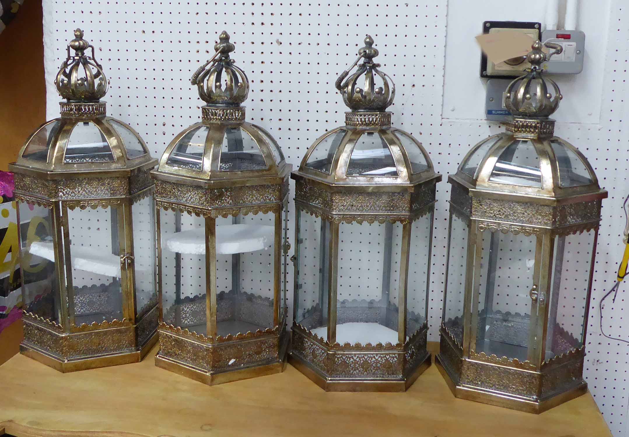 LANTERNS, a set of four, French provincial style, 70cm H.