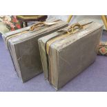 HARTMANN SUITCASES, a pair, tweed with leather trim and a combination lock (number 948),