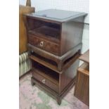 SIDE CHESTS, a pair, contemporary mahogany finish, 53cm H.