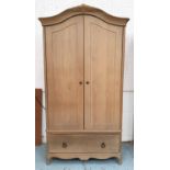 ARMOIRE, French style wooden with drawer to base, 107cm W x 67cm D x 200cm H.