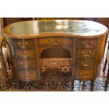 S&H JEWELL KIDNEY SHAPED KNEEHOLE DESK,