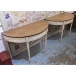 CONSOLE TABLES, a pair,
