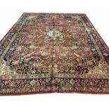 ANTIQUE PERSIAN BIJAR HALVAI CARPET, 375cm x 272cm,