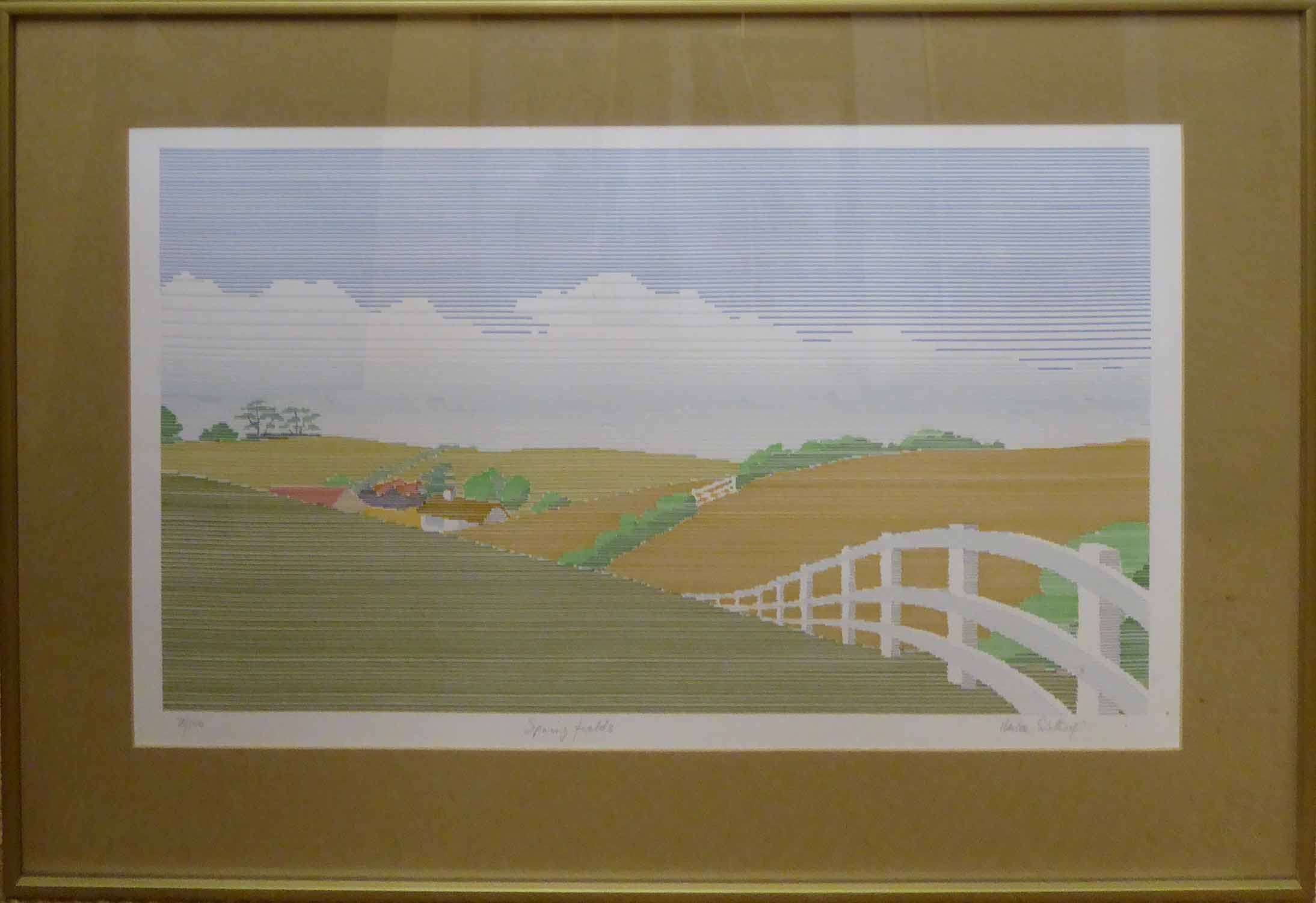 A SET OF THREE LITHOGRAPHS, of Landscapes, by LINDA HILL, MIKE SIBTHORP and BOB SAUNDERS,