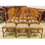 DINING CHAIRS, a set of ten, Hepplewhite style,