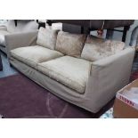 SOFA, contemporary with loose herringbone fabric cover, 230cm W.