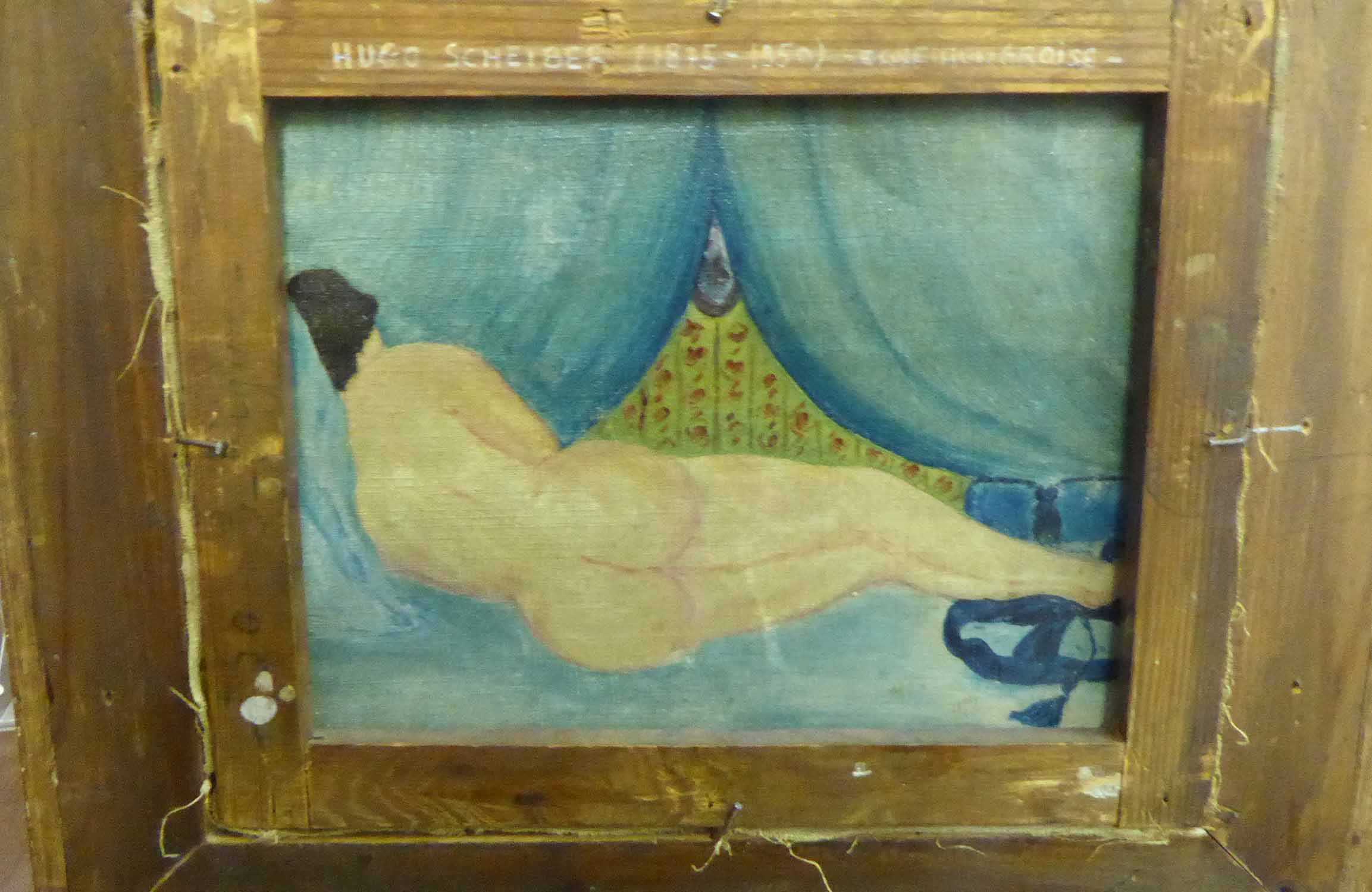 MANNER OF HUGO SCHEIBER 'Woman Sunbathing', oil on canvas, with signature and date '36 upper left, - Image 2 of 3